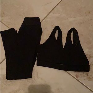 Whitney Simmons x Gymshark black leggings and bra